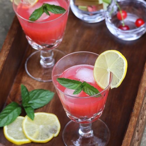 Cherry and rhubarb cooler