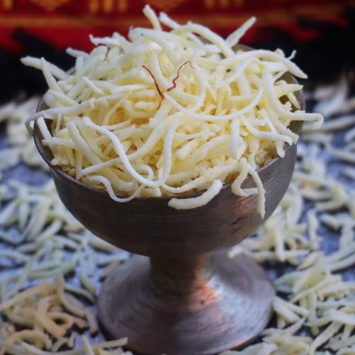 Narikolor sira l Assamese style candied coconut with cardamom and saffron