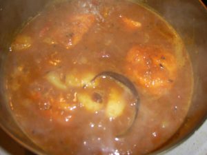 Salmon and potato curry