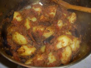 Salmon and potato curry